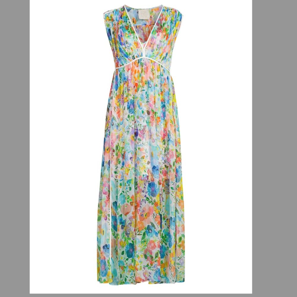 NWT Johnny Was 100% Silk - Dylane Floral Silk Maxi Dress (XL)
